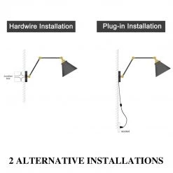 Modern LNC Glass Shade Swing Arm Sconce Hot Sale