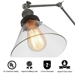 Modern LNC Glass Shade Swing Arm Sconce Hot Sale