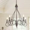 Hot Sale LNC Transitional Rustic Metal Chandeliers - 5 Lights