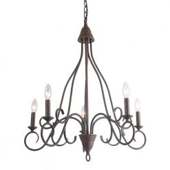 Hot Sale LNC Transitional Rustic Metal Chandeliers - 5 Lights