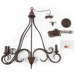 Hot Sale LNC Transitional Rustic Metal Chandeliers - 5 Lights