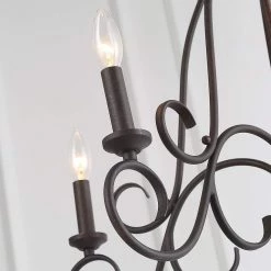 Hot Sale LNC Transitional Rustic Metal Chandeliers - 5 Lights