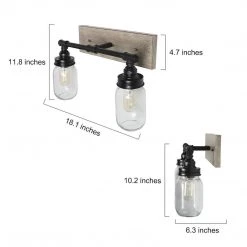 Hot Sale LNC Linear Mason Jar Sconce - 2 Lights