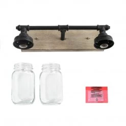 Hot Sale LNC Linear Mason Jar Sconce - 2 Lights