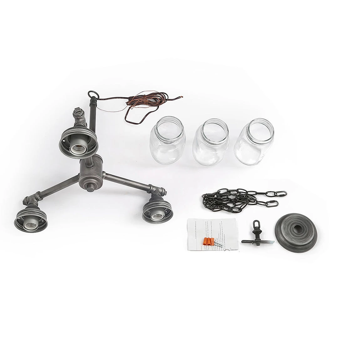 Hot Sale LNC Mason Jar Chandelier - 3 Lights 11 Hot Sale LNC Mason Jar Chandelier - 3 Lights