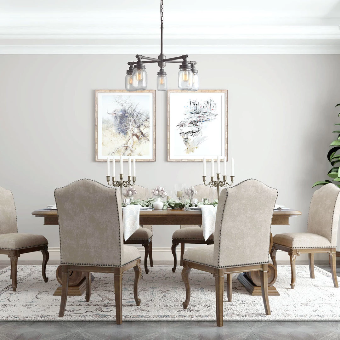 Lighting LNC Mason Jar Chandelier - 5 Lights-Open Box 4 Lighting LNC Mason Jar Chandelier - 5 Lights-Open Box