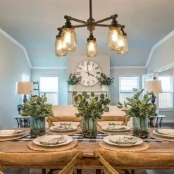 LNC Mason Jar Chandelier - 5 Lights
