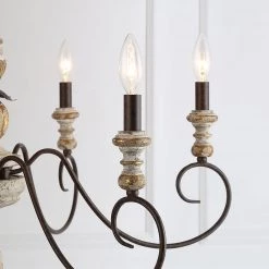 LNC Modern Weathered Wooden Chandelier - 6 Lights Hot Sale