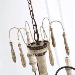 LNC Weathered Wooden Chandeliers- 9 Lights