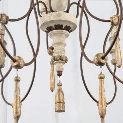 Lighting LNC Weathered Wooden Chandeliers- 9 Lights-Open Box