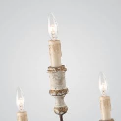 Lighting LNC Weathered Wooden Chandeliers- 9 Lights-Open Box