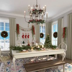 LNC Weathered Wooden Chandeliers- 9 Lights