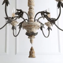 Hot Sale LNC Weathered Wooden Chandeliers- 6 Lights