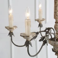 Lighting LNC Weathered Wooden Chandeliers- 6 Lights-Open Box