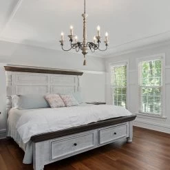 Hot Sale LNC Weathered Wooden Chandeliers- 6 Lights