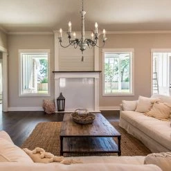 Hot Sale LNC Weathered Wooden Chandeliers- 6 Lights