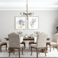 Hot Sale LNC Weathered Wooden Chandeliers- 6 Lights