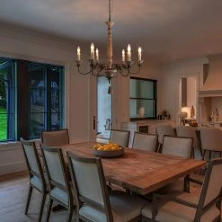 Lighting LNC Weathered Wooden Chandeliers- 6 Lights-Open Box