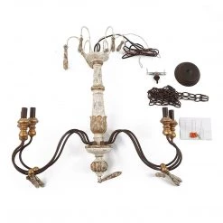 LNC Weathered Wooden Chandeliers- 6 Lights-Open Box