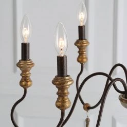 LNC Weathered Wooden Chandeliers- 6 Lights-Open Box