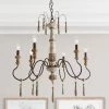 LNC Weathered Wooden Chandeliers- 6 Lights 1 LNC Weathered Wooden Chandeliers- 6 Lights