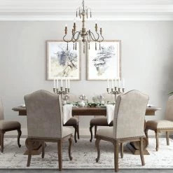 LNC Weathered Wooden Chandeliers- 6 Lights