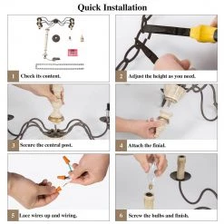 Hot Sale LNC Weathered Wooden Chandeliers - 6 Lights