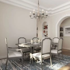 Hot Sale LNC Weathered Wooden Chandeliers - 6 Lights