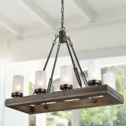 LNC HOME Sales 22 LNC Linear Island Chandelier - 8 Lights