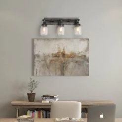 Lighting LNC Linear Mason Jar Sconce - 3 Lights-Open Box