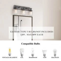 LNC Linear Mason Jar Sconce - 3 Lights Hot Sale