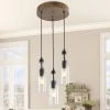 LNC Round Bottle Glass Pendant - 3 Lights