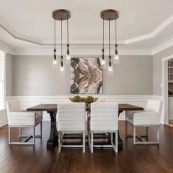 LNC Round Bottle Glass Pendant - 3 Lights