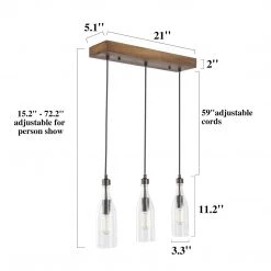 LNC Linear Bottle Glass Chandelier - 3 Lights Hot Sale