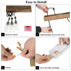 LNC Linear Bottle Glass Chandelier - 3 Lights Hot Sale