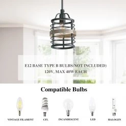 LNC Faux-Wood Cage Pendant Hot Sale