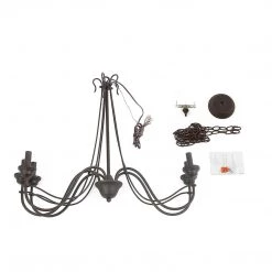 LNC Simple Metal Chandelier - 5 Lights-Open Box