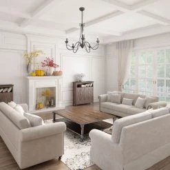 Modern Hot Sale LNC Simple Metal Chandelier - 5 Lights