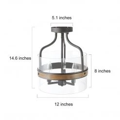 Lighting LNC Glass Drum Semi Flush Mount Light - 3 Lights-Open Box