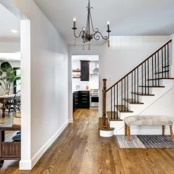 LNC Metal Chandelier With Wood Drop - 3 Lights-Clearance Lighting