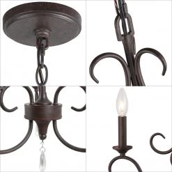 LNC Metal Chandelier With Crystal Drop - 3 Lights Hot Sale