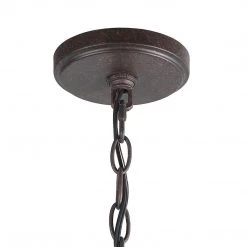 LNC Iron With Crystal Drop Chandelier - 6 Lights