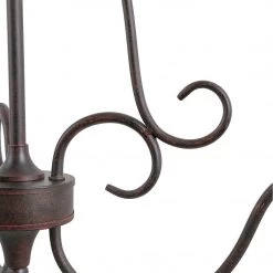 LNC Iron With Crystal Drop Chandelier - 6 Lights