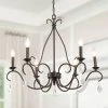 LNC Iron With Crystal Drop Chandelier - 6 Lights