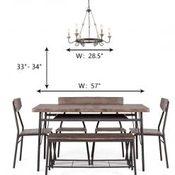 LNC Simple Slim Wagon Wheel Chandelier Light - 6 Lights-Clearance 15 LNC Simple Slim Wagon Wheel Chandelier Light - 6 Lights-Clearance