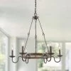 LNC Simple Wagon Wheel Chandelier Light - 6 Lights-Open Box Lighting