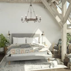 LNC Simple Wagon Wheel Chandelier Light - 6 Lights Hot Sale