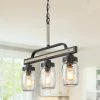 LNC Mason Jar Linear Chandelier - 3 Lights Hot Sale