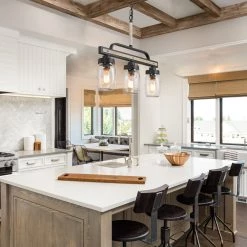 LNC Mason Jar Linear Chandelier - 3 Lights Hot Sale