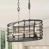 LNC Faux Wood Oval Cage Chandelier - 3 Lights Hot Sale